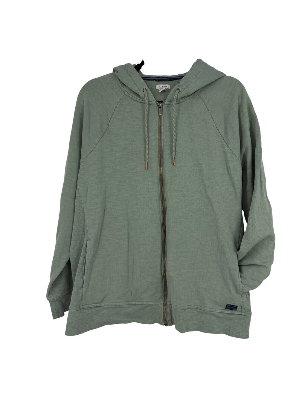 L.L. Bean Men's Cotton Sage Full Zip Hoodie Sweatshirt Size 2X